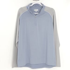 Peter Millar Quarter Zip‎ Performance Pullover Blue Gray Men's Large L